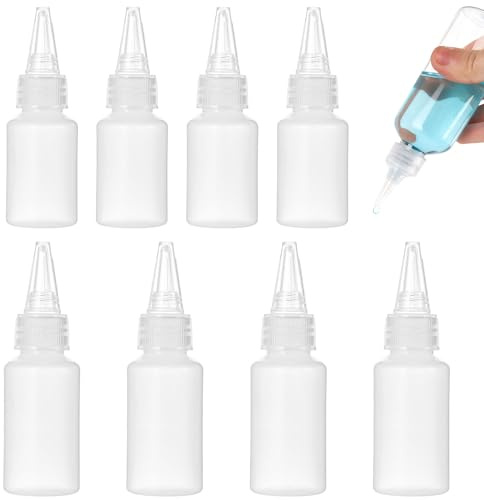 Astrevo 8 PCS Squeezy Bottles With Nozzles: 30ml/50ml Plastic Hair Oil Applicator Bottle| Small Squeeze Sauce Oil Bottle | For Hair DIY Crafts Art Painting