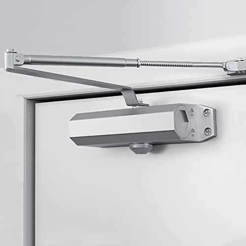 Porta regolabile a molla chiusura porta Chiudiporta automatico idraulico regolabile argento di diverse dimensioni for uso commerciale e domestico