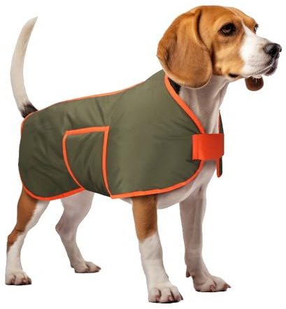 ROMNEYS Comfy'n Safe hundrock – fodrad vinter- och regnrock för hundar med fleecefoder i fleece, bröst-/magremmar och benslingor, öppning (storlek XS–XXL) (S)