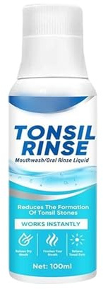 Enjuague bucal para adultos - Cuidado del aliento fresco | Enjuague bucal antibacteriano, fórmula de higiene bucas limpia con piedras de amígdalas | Limpiador suave y refrescante de larga
