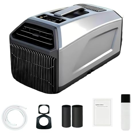 Portable Air Conditioner for Camping, 5000 BTU Tent AC Unit, Army Green Mobile Cooling for Van Life, RV, Truck Cabins, Small Rooms, Whisper-Quiet Compressor Dehumidifier with Remote