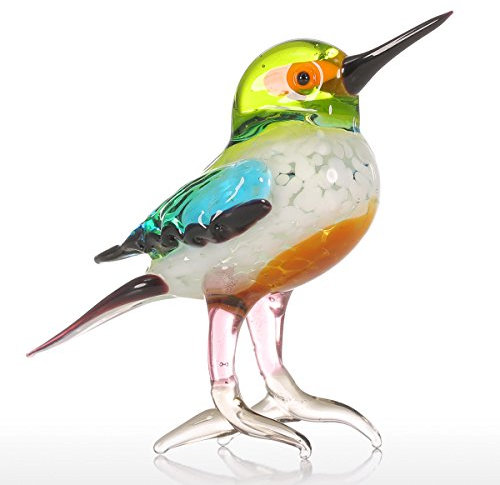 Tooarts Mini decorazione in vetro soffiato bocca gatto e pesce rosso, statuetta di animali da regalare o per la casa