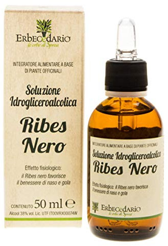 Ribes Nero Gemmoderivato per il Benessere di Naso e Gola, Integratore Ribes Nigrum Gocce Favorisce le Funzionalità Articolari, Integratore utile contro i sintomi allergici - 1 Flacone 50ml