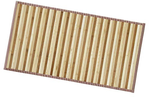 Bambus-Teppich mit rurtschfester Rückseite. 50x180 cm beige