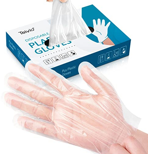 Teivio Disposable Gloves, 1000 Pcs Plastic Gloves for Kitchen Cooking Cleaning Food Handling