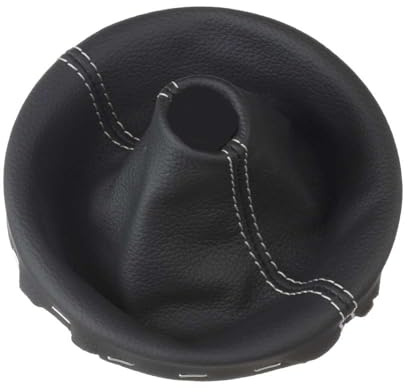 ICT Schaltmanschette Schaltsack Leder schwarz kompatibel mit: VW T5 2003 – 2015 Transporter Multivan California, Manuell (nur passend für Fahrzeuge, die einen Chromrahmen haben)