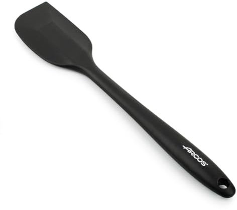 ARCOS Espátula de Silicona Plana, Rectangular y Flexible de 280 Mm para Girar, Mezclar y Despegar Alimentos en Cocina. Lengua de Silicona Profesional. Color Negro