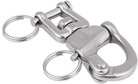 Fydun Schnappschäkel Schnelllösbarer Wirbel Schnappschäkel 316er Rostfreiem Yacht Rigging für Segelboot Spinnaker Fall(70mm)