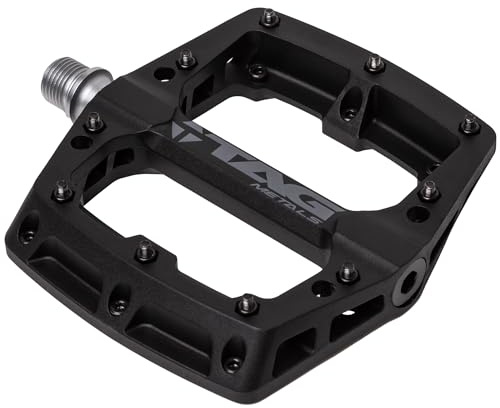 TAG Metals T3 Nylon MTB Pedale 9/40.6 cm Achse - Langlebige, leichte Plattformpedale mit Anti-Rutsch-Pins ideal für Mountainbike und BMX (Schwarz)