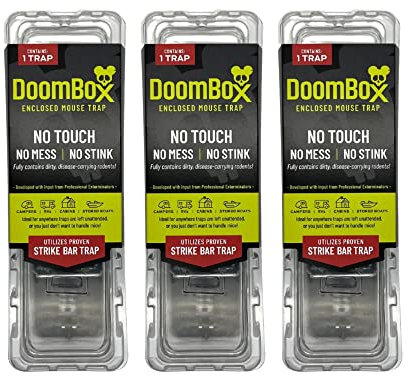 DoomBox™ Clear Enclosed Mouse Trap | Highly Effective and Keeps The Mess with The Mouse | Patented Click-It™ Closure Technology | Safe for Kids & Pets | Certified Child Resistant | Made in USA (3)