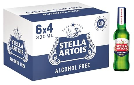 Stella Artois 0% Alcohol Free Premium Lager Beer Bottle, 24 x 330 ml