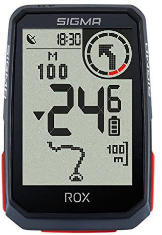 Sigma ROX 4.0 Black | Fahrradcomputer kabellos GPS & Navigation inkl. GPS Halterung | Outdoor GPS Navigation mit Höhenmessung