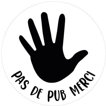 Mygoodprice - Placa grabada para buzón con texto en inglés No de Pub Merci , 8 x 8 cm, color blanco y negro