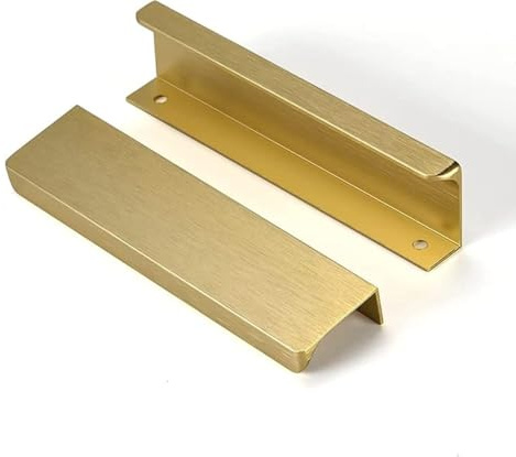 SYZOW 6 Stück Gold Schrankgriffe Versteckt Modernes Möbelgriffe, für Schlafzimmer Küche Kleiderschrank Bohrlochabstand 128mm