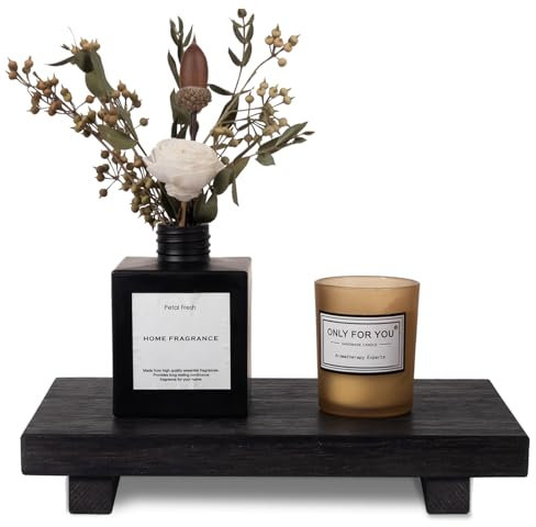 Wood Bathroom Tray Farmhouse Decor Kitchen Soap Holder, 9x6 Black