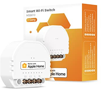 Refoss Mini Smart Lichtschalter, kompatible mit Apple HomeKit, Alexa & Google Home, Relais Modul, 1-Wege-Lichtschalter, Wandschalter, 2.4GHz, 250V 10A, 1 Stück