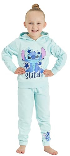 Disney Girls Lilo & Stitch Hoodie Joggers Tracksuit Hoody Bottoms (Lilo & Stitch, 9-10 Years)