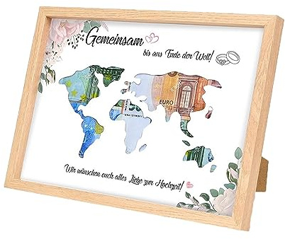 Eterspr Bilderrahmen Spardose, Bilderrahmen Geldgeschenke, Inkl Holzrahmen Geldgeschenk, für Verschenken von Weihnachtsgeschenken und zum Basteln von Dekorationen