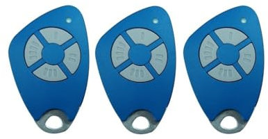 INTRATONE - Télécommande 2 ou 4 canaux pour portails et garage - Programmation uniquement par syndic ! - Badge RFID - Compatible Récepteurs HF + 1 Porte-clés DOMOBIP (4 CANAUX BLEU - Lot de 3)