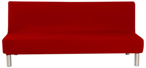 Aisaving Solid Colour Armless Sofa Bed Cover Polyester Spandex Stretch Futon Slipcover Protector 3 Seater Elastic Full Folding Couch Sofa Cover fits Folding Sofa Bed without Armrests 80 x 50 in…