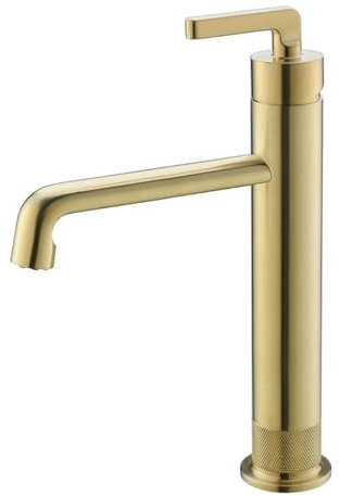 Wasserhahn Hochklappbares Badezimmer-Waschbecken Aus Gebürstetem Messing Mit Erhöhtem Warm- Und Kaltwasserhahn