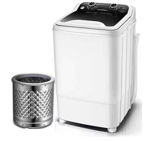 Portable Single-Tub Washing Machine with Drain Basket Mini - 7 Kg Washing Capacity Washing Power 400W for Apartments, Camping, Dorm Room,Black