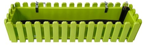 HTI living Blumenkasten mit Wasserspeicher Nessa 75 cm Grün inklusive Wasserstandsanzeige und Balkonhalterung