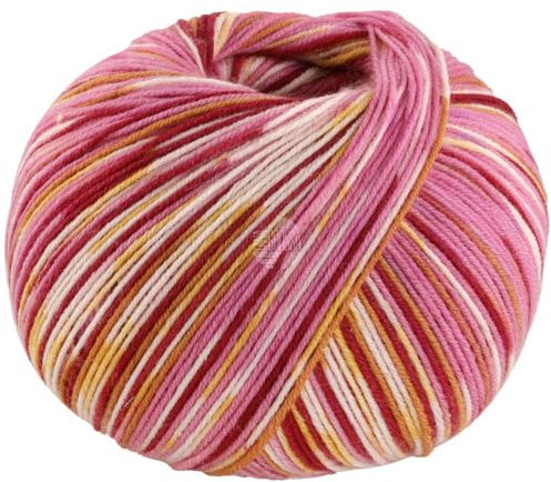 LANA GROSSA Cool Wool 4 Socks Print | Bedrucktes Merino-Sockengarn aus mehrfach verzwirnten Einzelfäden | Handstrickgarne aus 75% Schurwolle | 100g Wolle zum Stricken & Häkeln | 420m Garn FB 7201