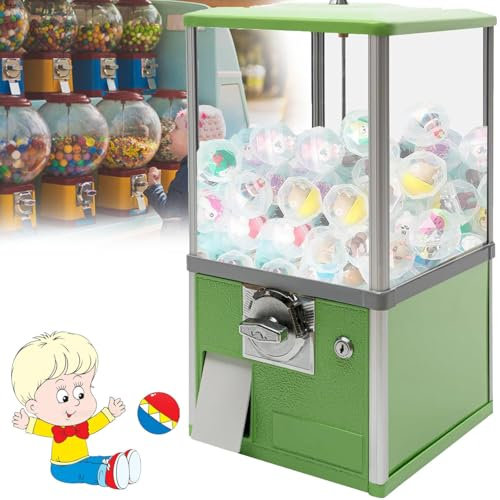 YANGYMM Commercial Candy Gumball Machine, candy vending machine, Capsule Vending Machine with Locks for 4.5-5.5CM Diameter Capsule Toys for Birthdays, Christmas and Kiddie Parties,Vert