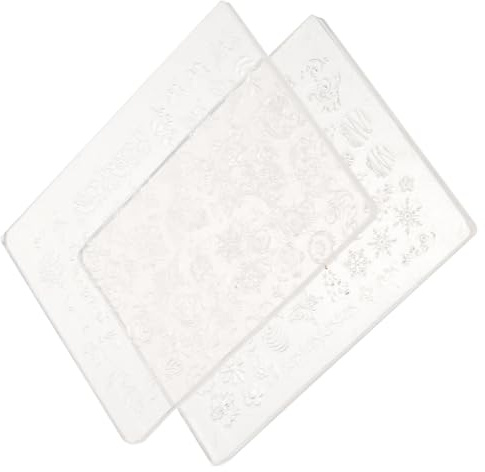 HONMEET Plantillas De Impresión De Silicona Para Uñas 2 Plantillas De Estampación Nail Art Placas De Estampación Fácil De Transferir