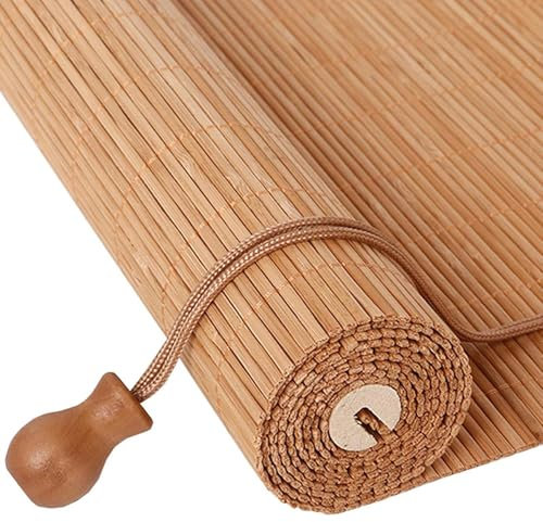 Estor de Bambú Enrollable para Ventana y Puerta,Persiana Estor Enrollable de Bambú Natural,Cortina Persiana de Madera Privacidad en Exterior e Interio Incluye Accesorios