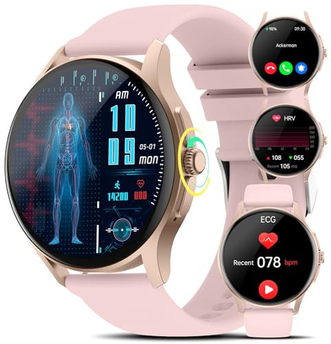 Marsyu 2024 New Smartwatch ECG+HRV for Men Women Answer/Make Calls,1.39 Health Watch with 24H Heart Rate SPO2 Blood Pressure Sleep Monitor,110+ Sports Activity Trackers Smart Watch for Android/iOS