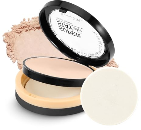 Boobeen Poudre Fixante Visage Anti-Huile, Poudre Translucide 24h, Fond de Teint Mat Léger avec Houppette et Miroir