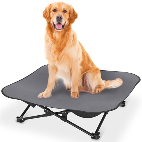 NAIZY Hundebett Erhöhtes Katzenbett 87x87x33 cm, M Größe Faltbar Hundeliege Atmungsaktivem Polyester Haustierbett abnehmbar waschbar Haustierliege, für Indoor-Outdoor