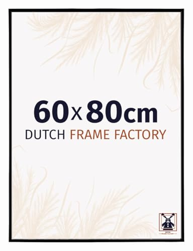 Dutch Frame Factory - Bilderrahmen 60x80 cm Schwarz Matt - Kunststoff | Antireflex-Acrylglas aus Kunststoff, Wandmontage, Geeignet für Fotos, Poster und Puzzles, Easy, Made in Holland