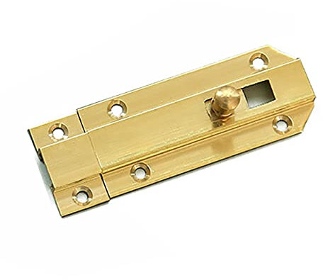 Türschloss, Türriegelschnalle, Türriegel, goldener Schieberiegel, massives Messing, Tür- und Fensterschieberiegelschloss, Schieberiegelriegel(Copper Bright)