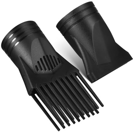 OUNONA Pettine Districante e Ugello Concentratore per Asciugacapelli, Set 2 Pezzi in Plastica Resistentel Calore, Compatibile Phon 1.77 Inch, per Chioma Ricci e Lisci, Utilizzabile