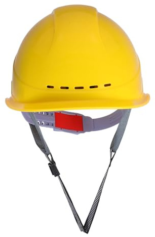 HAMPPLIES Gelber Bauhelm für Herren Belüftet und Robust Stoßfest Atmungsaktiver Schutzhelm für Baustellen und Langlebiger Sicherheitshelm für Erwachsene Vielseitig Einsetzbar