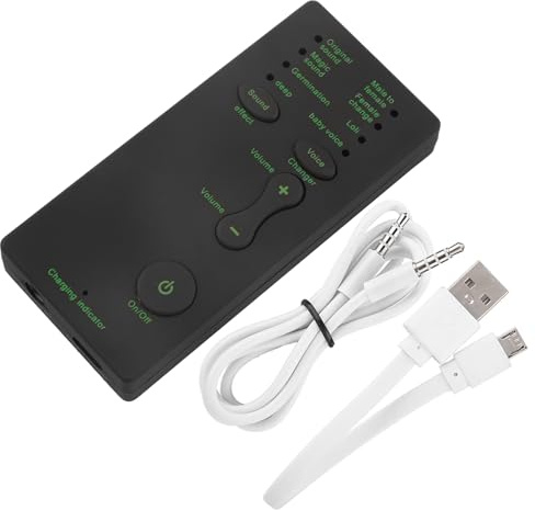Culnflun Adaptateur sonore, Mini Carte Son Externe 300mAh Changeur Vocal 3,5 mm câble en Direct Audio pour téléphone Mobile PC Gaming Streaming