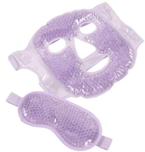 Yardenfun Maschera in Gel in Pvc e Tessuto Morbido Design a Sfera Compressa Fredda e Calda Multi-funzionale Colore Casuale per Occhi per Sonno e Rilassamento degli Occhi