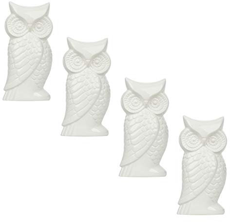 Humidificateurs, lot de 4 en céramique Hibou, plat, pour fixation au radiateur/chauffages, évaporateur d'eau, diffuseurs, vase mural a1674
