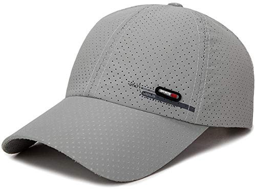 Herren Kappe Hut Klassische Kappe Papa Hut Baseballkappe Unkonstruierte Unisex Atmungsaktive Schnelltrocknende Mesh Baseballkappe Laufhut-Light_Gray