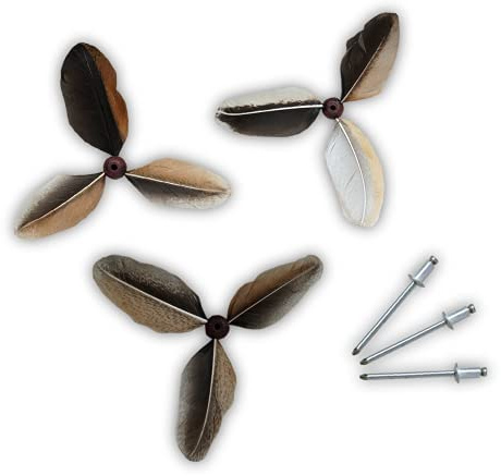 IMAGO ERSATZFEDERN BZW. Schwanzfedern für Windspiel Propeller Flattermöwen Flattervögel Möwen (2, Braun)