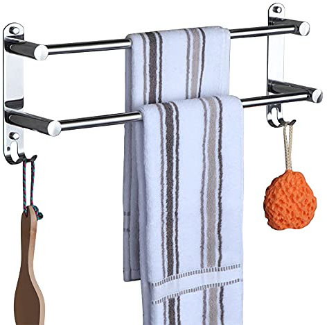 Handtuchhalter Chrom HONPHIER® Handtuchstangen Edelstahl mit Haken Einziehbar 49-90CM Handtuchstange Bad Wandmontage Handtuchhalter für Badezimmer Küchen Toilette Hotelhandtuchhalter