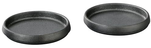 Zassenhaus Mühlenuntersetzer 2er-Set, Gusseisen, für Mühlen bis Ø 7 cm | Untersetzer-Paar, für Salzmühlen und Pfeffermühlen, Reste zuverlässig auffangen, robust, schwer, standfest