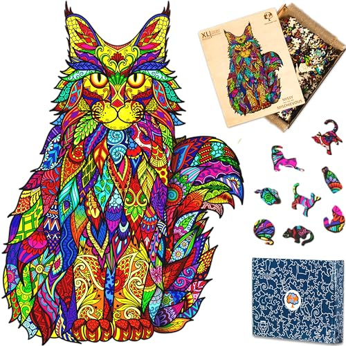 Wooden Jigsaw Puzzles for Adults XL 330 Piece (46x32cm) – Cat Wood Jigsaw Puzzle for Adults by The Puzzled Tree