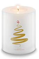 Qult Farluce Trend - Teelichthalter in Kerzenform - Christmas Collection - Weihnachtskerze (Baum Gold)