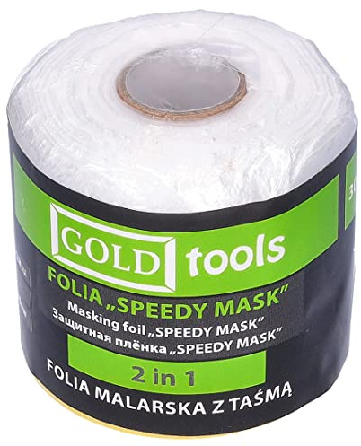ToolSpace Abdeckfolie mit Klebeband - Transparente Staubschutzfolie Maler Abdeckfolie für Renovierungen - Renovierung Allzweckfolie - Malerabdeckfolie 300 mm x 33 m