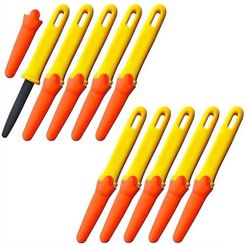 CANARY Corrugated Cardboard Cutter with Sheath 7.5 [Non-Stick Coating Blade], Safety Box Cutter Package Opener Tool, Made in JAPAN, Yellow (Industrial Bulk Pack 10 pcs)