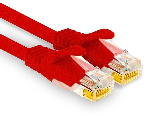 1aTTack.de - 1 câble réseau Cat7 de 30 m, Ethernet Cat.7, câble patch Lan et Cat 7 pour une vitesse Internet maximale et connecte tous les appareils avec prise RJ 45 rouge
